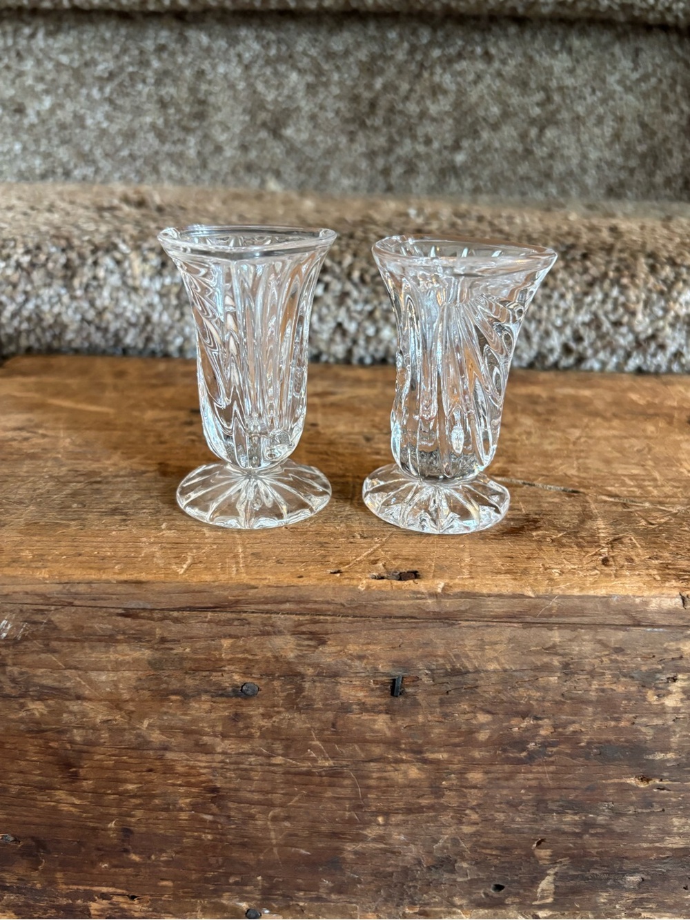 Clear Pressed Glass mini vases
